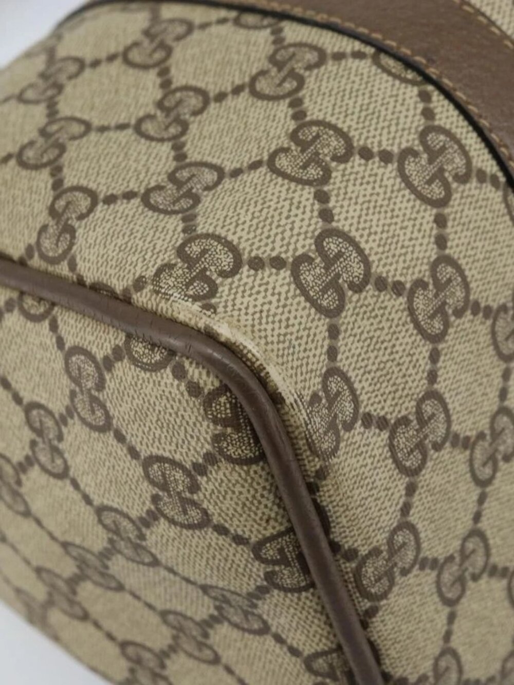GUCCI GG Supreme Web Sherry Line Boston Bag PVC Beige Gold 39 02 006 Auth gh1854 - Picture 4 of 16
